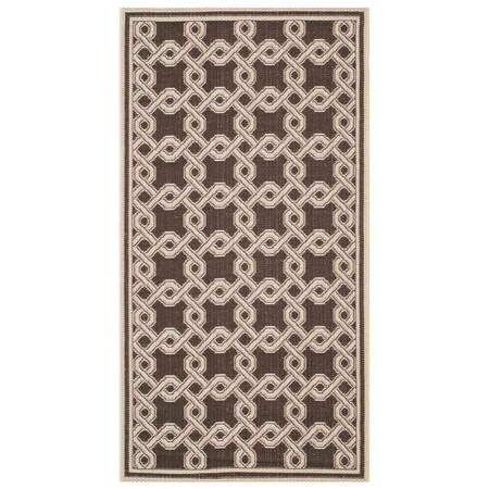 Safavieh 2 ft.-7 in. x 5 ft. Martha Stewart Power Loomed Small Rectangle Area Rug Chocolate & Cream MSR4253-20-3